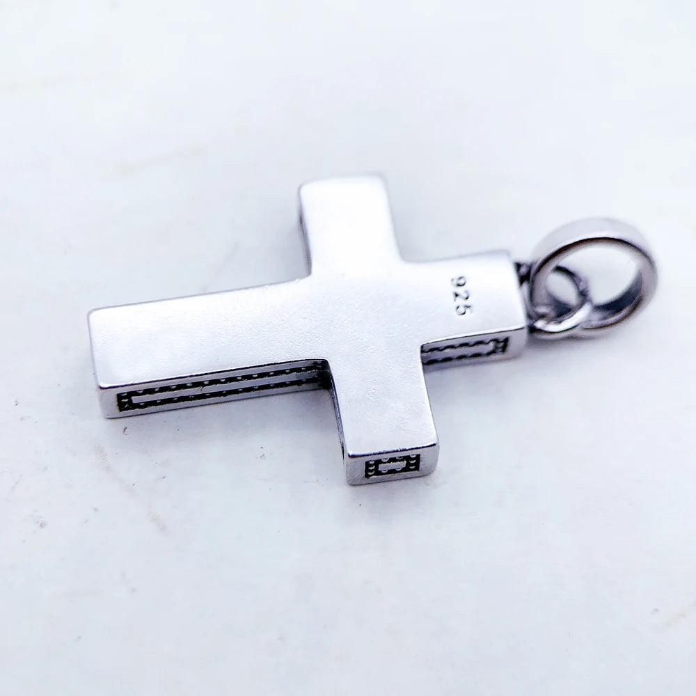 Damen-Charm-Anhänger Kreuz und Krone majestätisch II aus Sterlingsilber