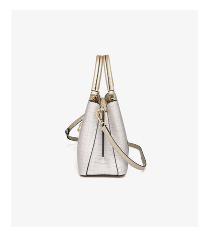 Damen Handtasche aus Split-Leder mit Saffiano-Design und Große Kapazität