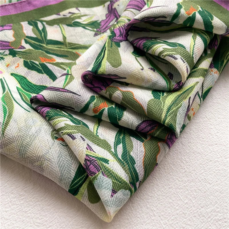 Damen Baumwoll Schal Bandana Blumen Vintage Bohemian quadratisch Sommer Strand