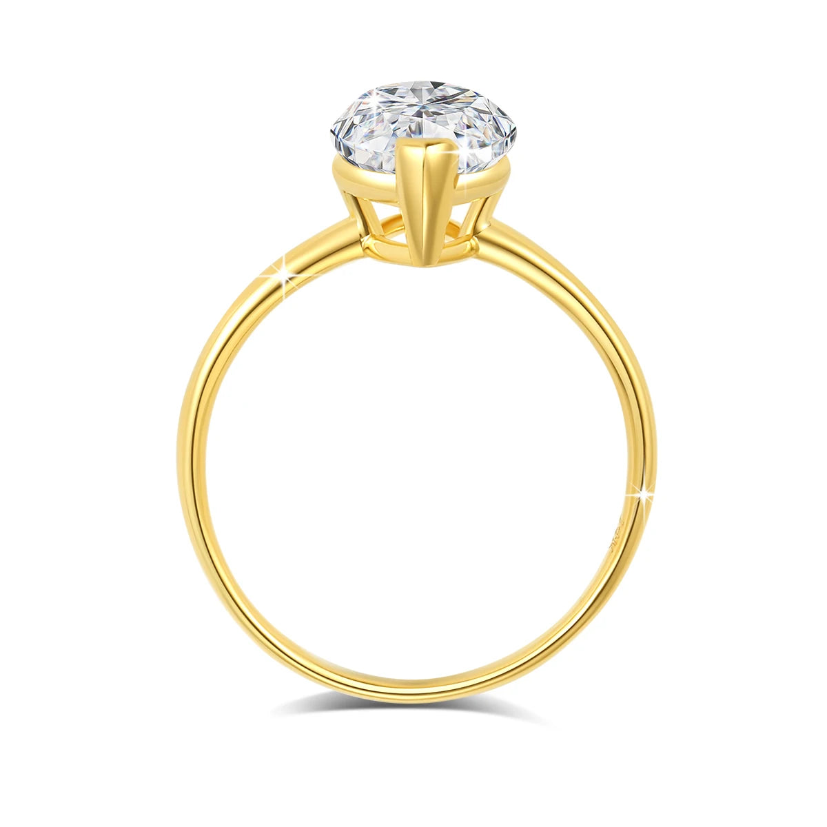 Damen-Verlobungsring aus Moissanit in 14K Gold, Marquise-Schliff, 3 Karat, Zertifikat