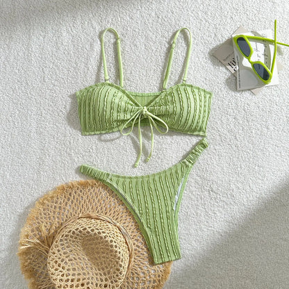 Schwarzes Sexy Bikini-Set mit Push-up für Damen – Brasilianischer Stil für Strand und Pool