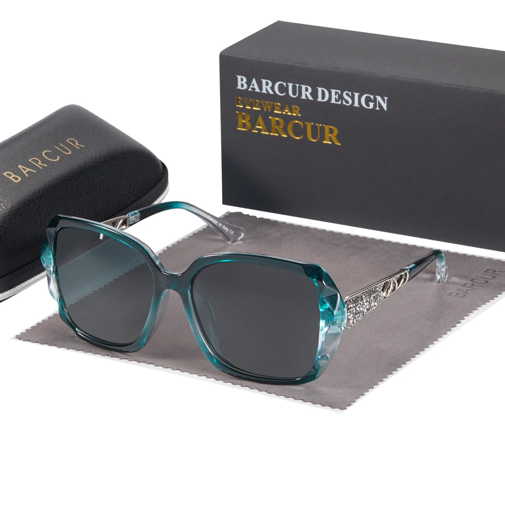 Damen-Sonnenbrille Katzenauge Polaroid Farbverlauf UV400 großer Rahmen