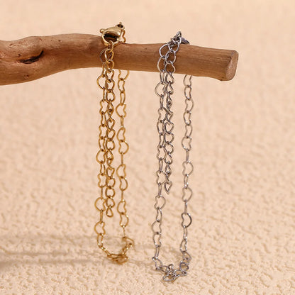 Damen-Armband mit Herzkette aus Edelstahl