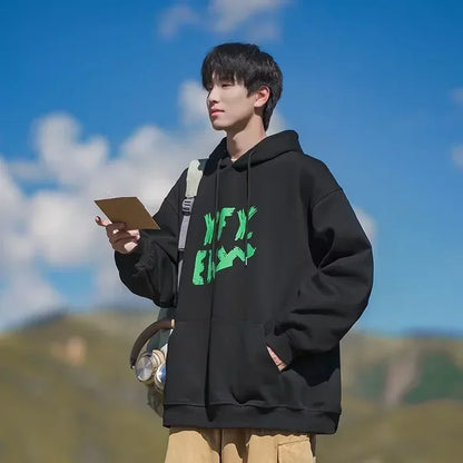 Herren Hoodie im Y2K-Style mit übergroßer Passform und Kapuze