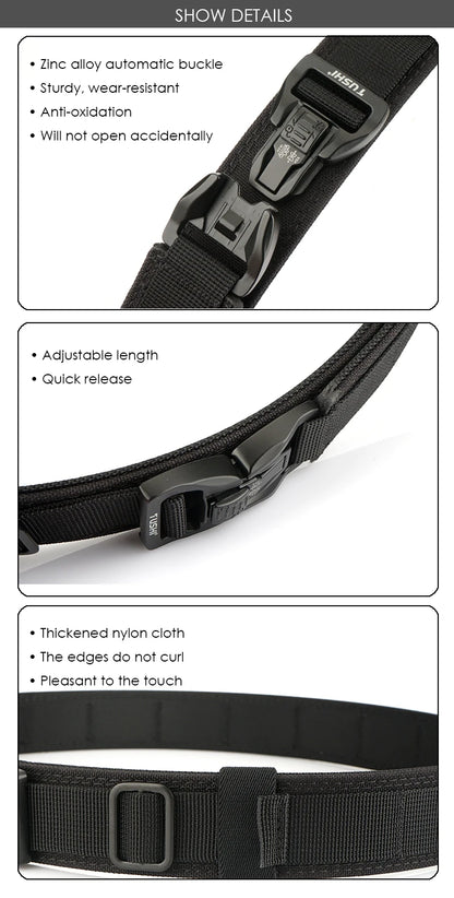 Herren-Taktischer Gürtel aus Nylon mit Metall-Schnellverschluss, Robuster Militärstil, 3,8 cm Breite