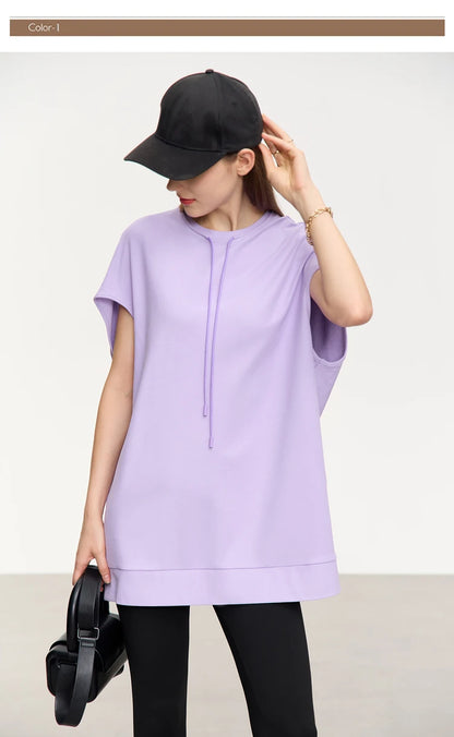 Damen T-Shirt im minimalistischen Stil mit lässigen kurzen Ärmeln