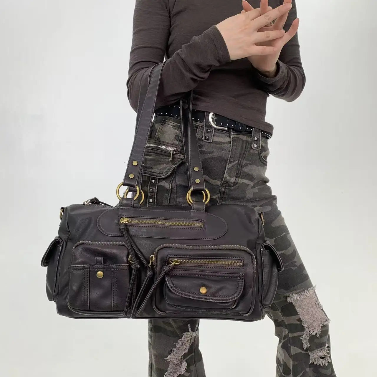 Damen-Umhängetasche Klassischer Stil Mit Quaste Und Viel Stauraum Für Alltag Und Freizeit