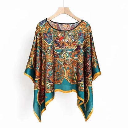 Damen Chiffon Schal Sommer Strand Bikini Sonnenschutz Poncho bedruckt sexy