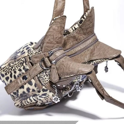Damen-Handtasche Leopard Muster Großes Top-Handle Shopper Mit Vielseitiger Nutzung