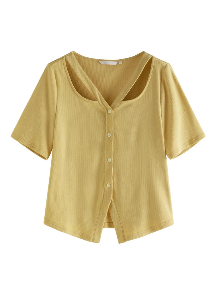 Lässige Damen-Bluse aus Lyocell mit Blumenärmeln und lockerem Schnitt – vielseitiges Sommer-Oberteil für jeden Anlass