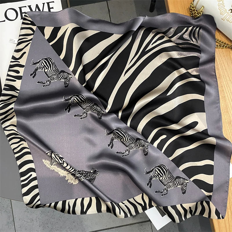 Damen Seidenschal quadratisch 70cm Halstuch Bandana Hijab Pashmina