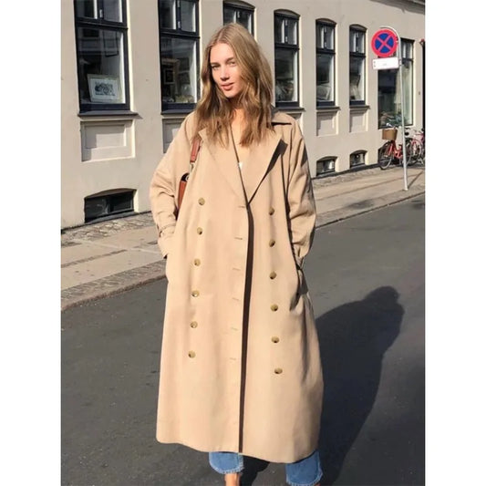 LUXURY Pisa Trench British Style Double breasted Women's Medium length Khaki Windbreaker 2025 für modebewusste Frauen