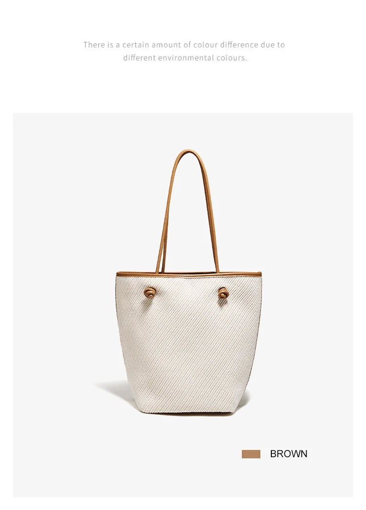 Damen Schultertasche aus Stoff im Bucket-Stil Casual Große Tasche