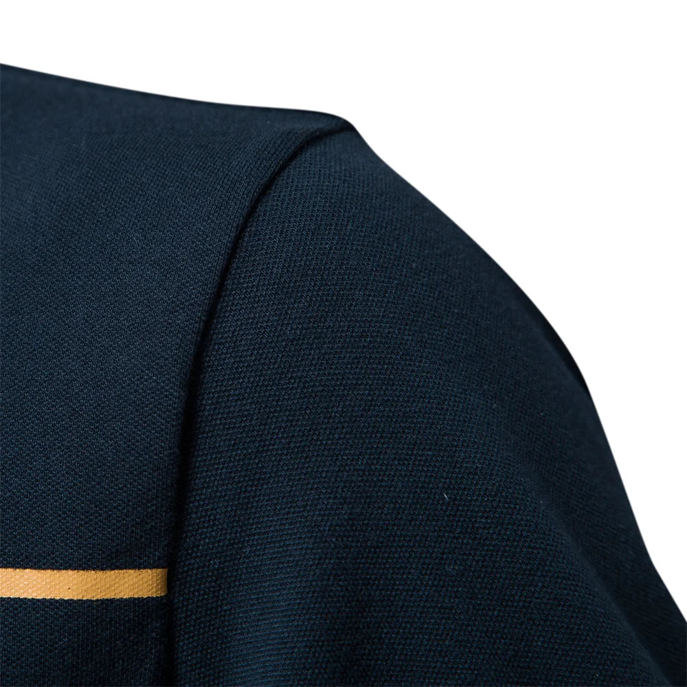 Premium Herren Poloshirt Aus Baumwolle Mit Kontrastakzent