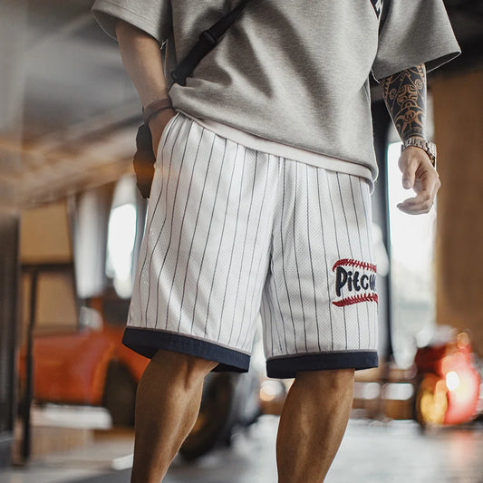 Männer Basketball Shorts aus atmungsaktivem Mesh mit elastischer Taille und Taschen