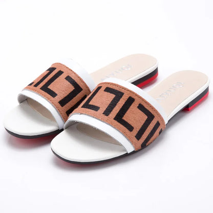 Damen Hausschuhe Echtes Leder Pferdehaar Casual