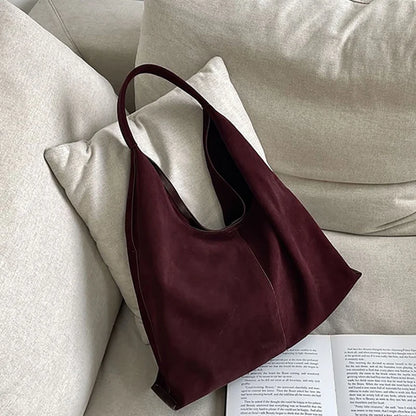 Wildleder Hobo Schultertasche Naturleder | Große Crescent
