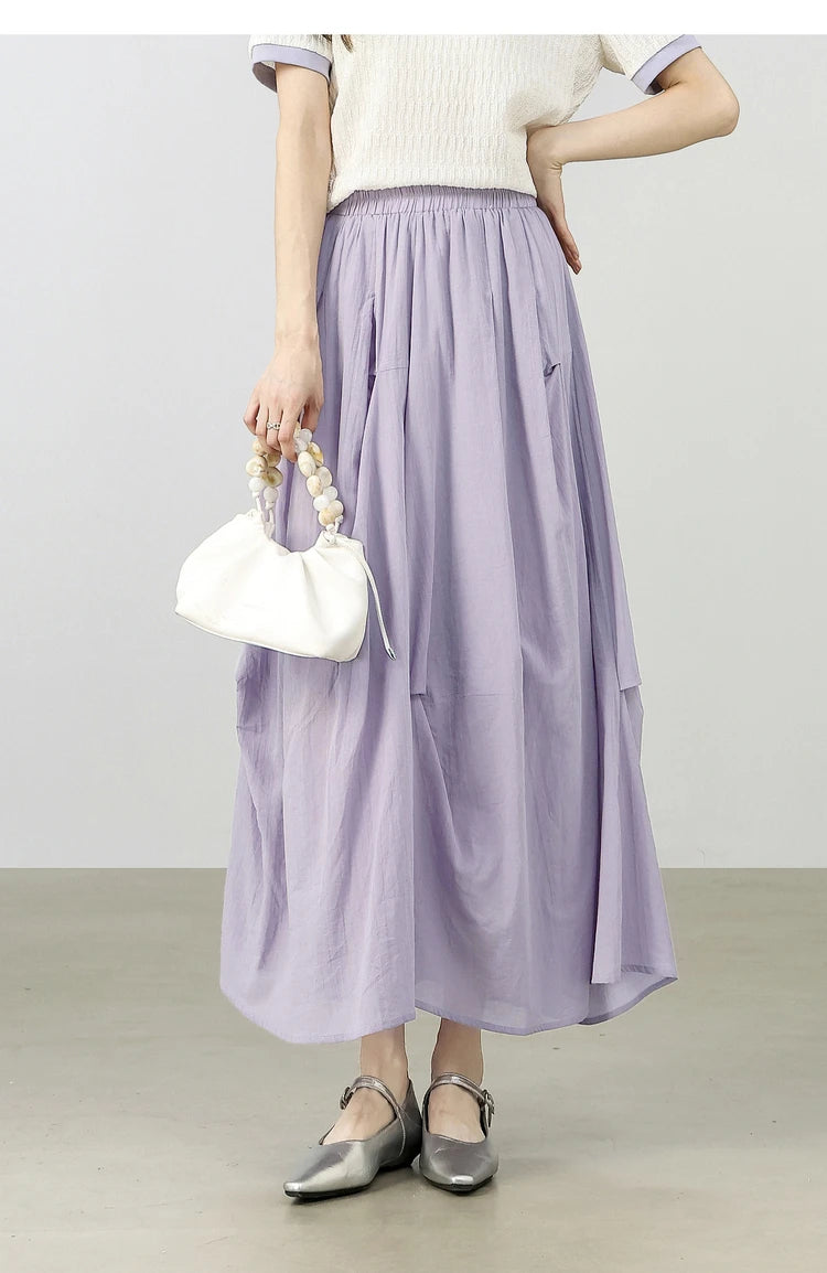 Damen Midirock aus 100 Prozent Baumwolle im eleganten A-Linien-Stil