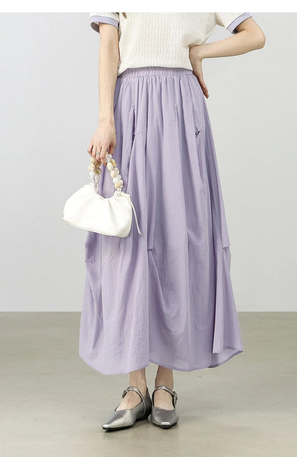 Damen Midirock aus 100 Prozent Baumwolle im eleganten A-Linien-Stil