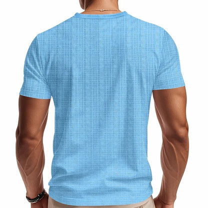 Herren-Casual-Poloshirt mit V-Ausschnitt, Brusttasche und Knopfleiste – vielseitiges, einfarbiges Business-T-Shirt