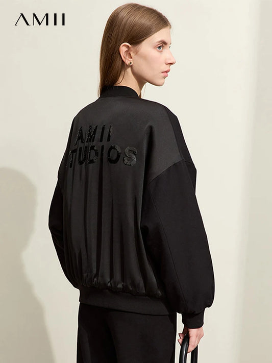 Damen Parka im sportlichen Stil mit Baseballkragen und Stickerei