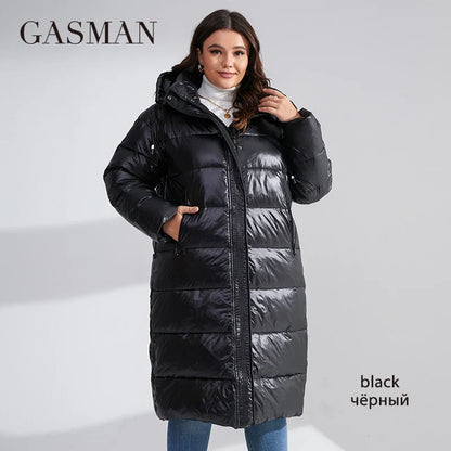 Langer Damen-Parka mit Kapuze und Reißverschlusstaschen – warme Herbstjacke mit langen Ärmeln