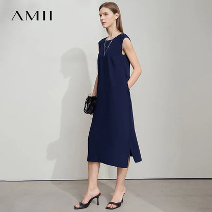 Elegantes Ärmelloses Bürokleid Für Damen Aus Chiffon