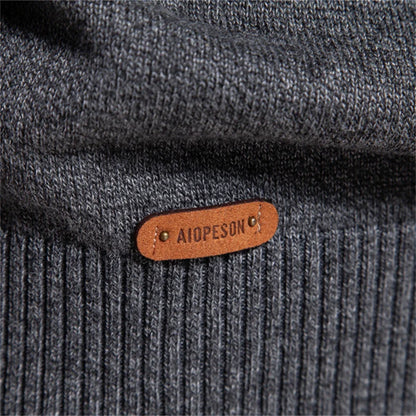 2023 neuer Herbst Baumwoll pullover für Männer o Hals Patchwork Ärmel Pullover Männer einfarbig warme Winter Herren Pullover