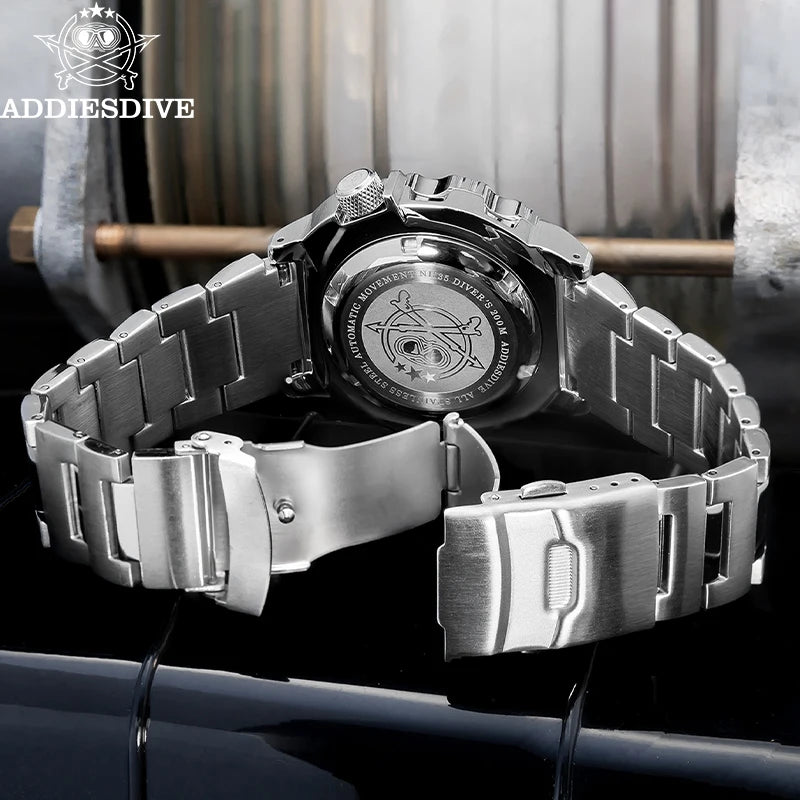 Herren-Taucheruhr mit Surf-Blue-Zifferblatt und NH35-Automatikwerk