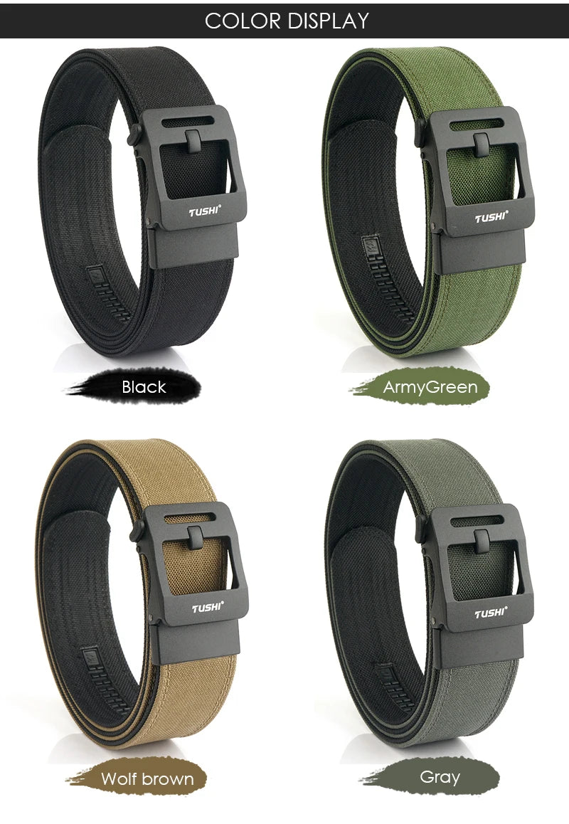 Herren Taktischer Gürtel Aus Nylon 1100D Mit Automatik-Schnalle Breite 4,3 cm Robuster Militärischer Alltags-Gürtel Grau