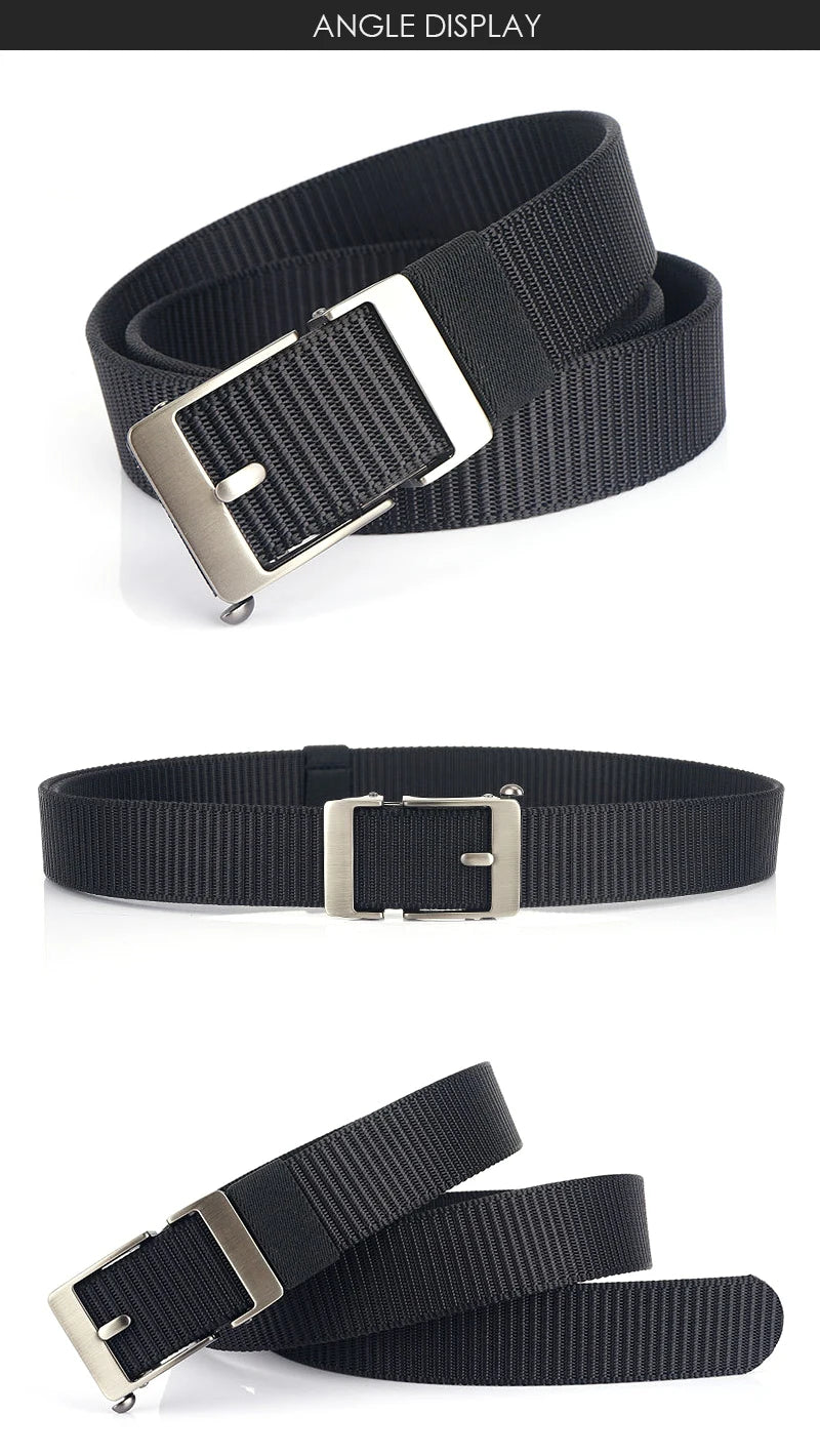 Herren-Gürtel aus Nylon 3,4 cm Breite mit Automatikverschluss für Outdoor-Wandern