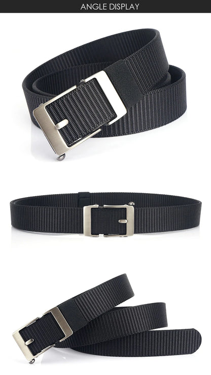 Herren-Gürtel aus Nylon 3,4 cm Breite mit Automatikverschluss für Outdoor-Wandern