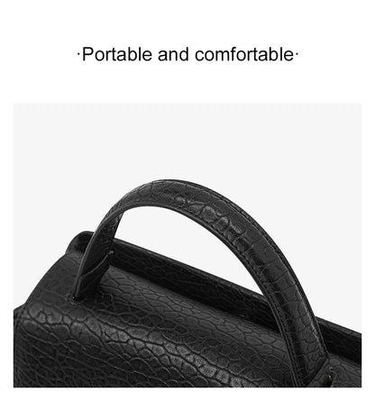 Damen-Schultertasche aus Spaltleder mit Lychee-Muster und Klappen-Verschluss in Weiß oder Schwarz