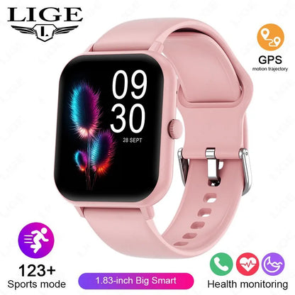 LIGE Multifunktions-Smartwatch für Männer und Frauen, Bluetooth, Anruf, Nachricht, Erinnerung, Sport, Schritt, Kalorien, Smartwatch, Weihnachtsarmband