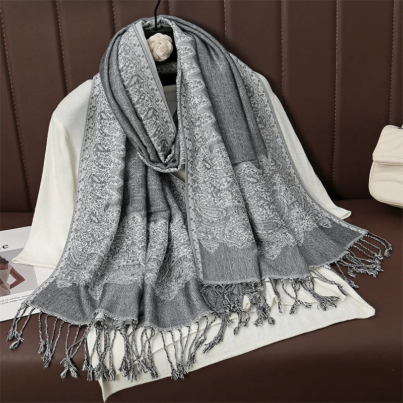 Damen Winterschal Kaschmir Plaid warm Pashmina Bandana Quaste Qualität