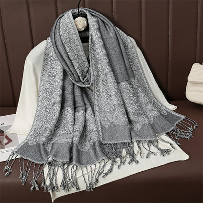 Damen Winterschal Kaschmir Plaid warm Pashmina Bandana Quaste Qualität