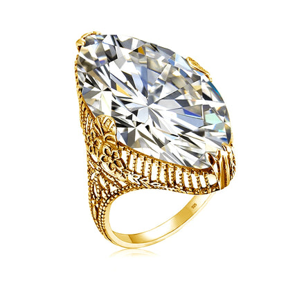 Damen-Ring aus Silber 925 mit Olivgrünem Peridotstein in Filigraner Silberfassung Luxus Schmuckstück