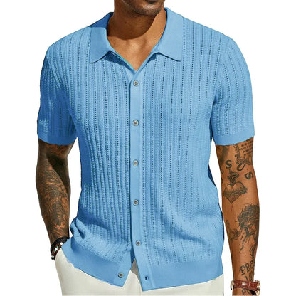 Herren Kurzarmshirt mit Dreiviertelärmeln im koreanischen Stil – elegantes, leichtes Sommer-Oberteil aus Eisseide