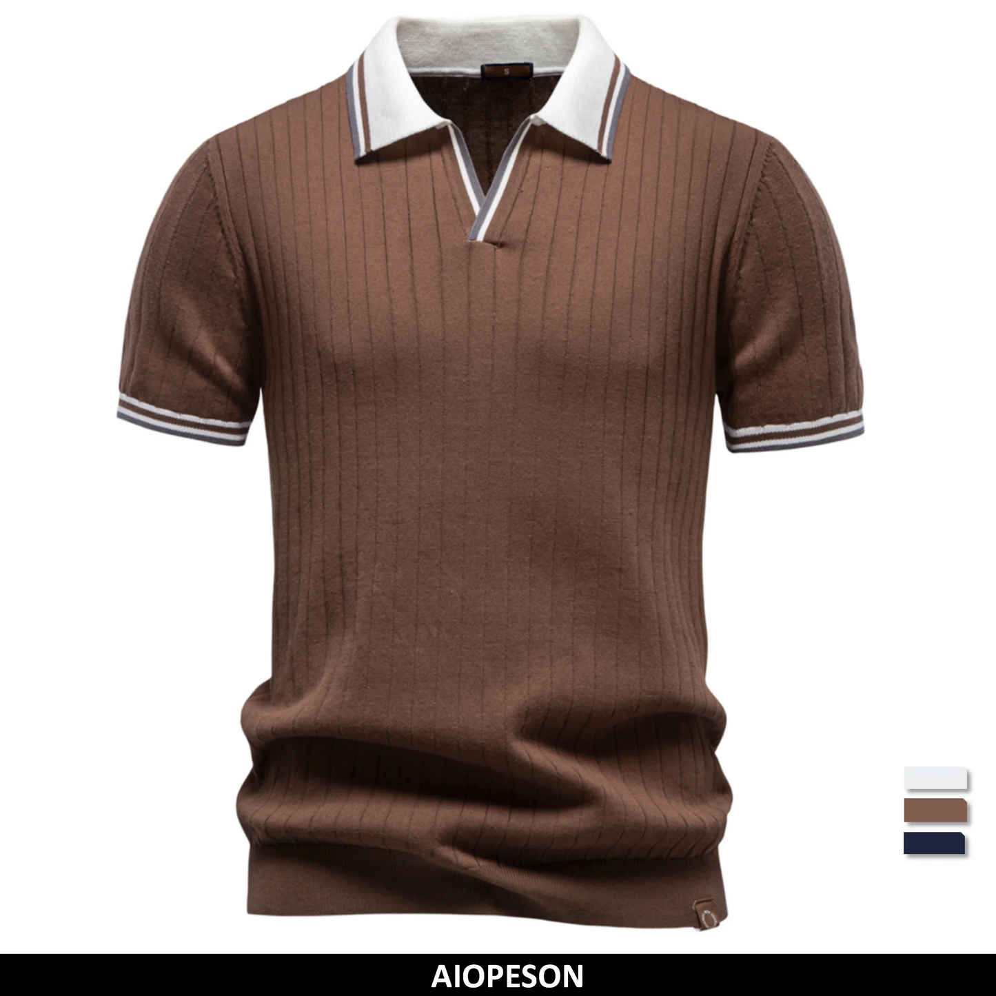 Elegantes Herren Poloshirt Reine Baumwolle Zeitloser Old Money Stil