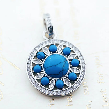 Damen-Charm-Anhänger Ornament blau trendig aus Sterlingsilber