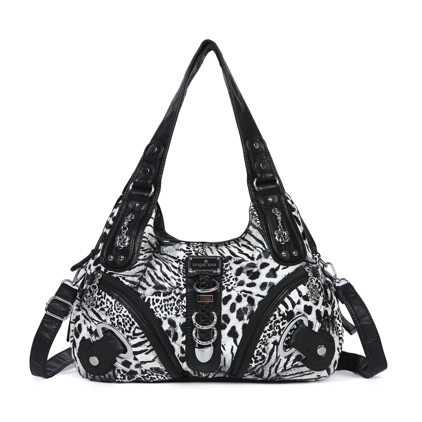 Damen-Handtasche Leopardenmuster mit Top-Handle großes Fassungsvermögen Alltag Freizeit
