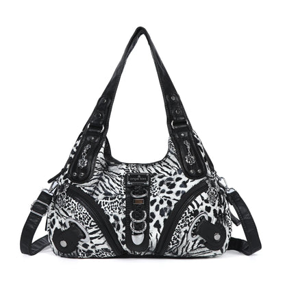 Damen-Handtasche Leopard-Print Großes Fassungsvermögen Schultertasche Top-Handle Vielseitiger Alltagsbegleiter