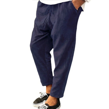 Leichte Herren-Eis-Seidenhose mit elastischem Bund – lockere, gerade Freizeithose für Sport und Alltag