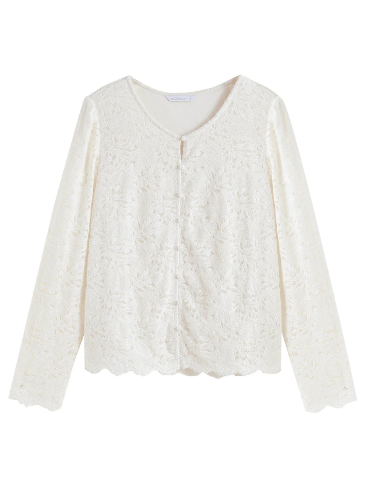 Damen-Sommer-T-Shirt aus Baumwolle mit quadratischem Ausschnitt und abgerundetem Saum – ideal fürs Büro