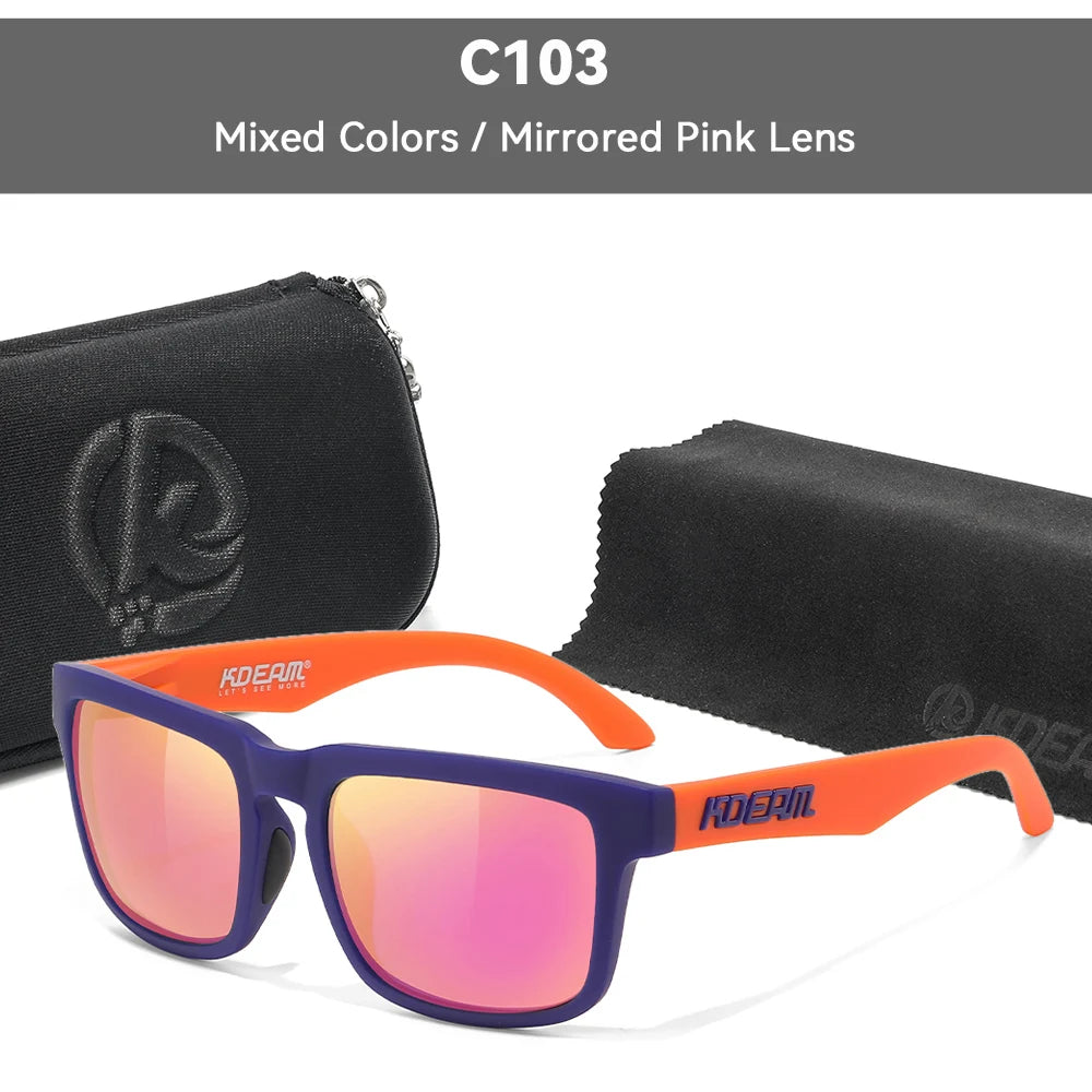 Sonnenbrille polarisiert bunt Outdoor Wandern Reißverschlussetui Unisex