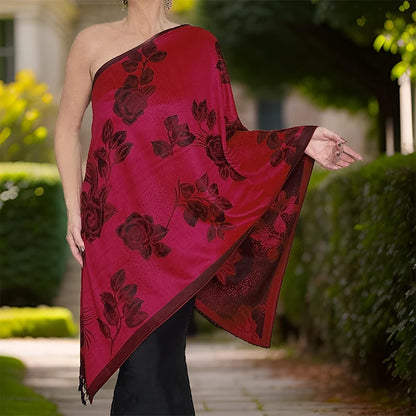 Damen Winterschal Kaschmir Plaid warm Pashmina Bandana Quaste B