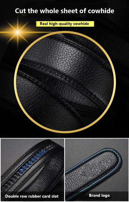 Herren Ledergürtel Business Casual 3,5 cm Automatik-Schnalle PU Geschenk