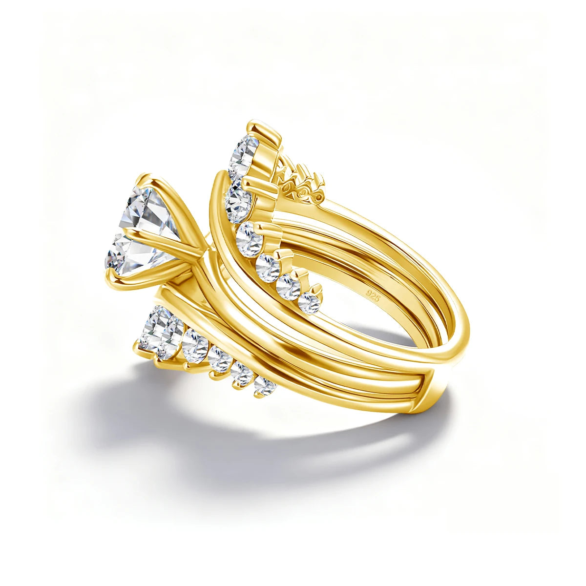 Damen-Verlobungsring-Verstärker aus Sterling Silber mit Moissanit Stein für funkelnde Hochzeiten