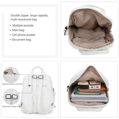 Damen-Schulrucksack Mit Mehrfachfächern Und Einfarbigem Design Für Schule Und Freizeit