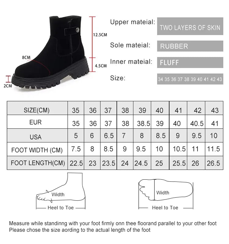 AIYUQI Winter Shoes Boots Ladies 2025 New Genuine Leather Women Snow Boots Large Size Natural Wool Warm Women's Ankle Boots